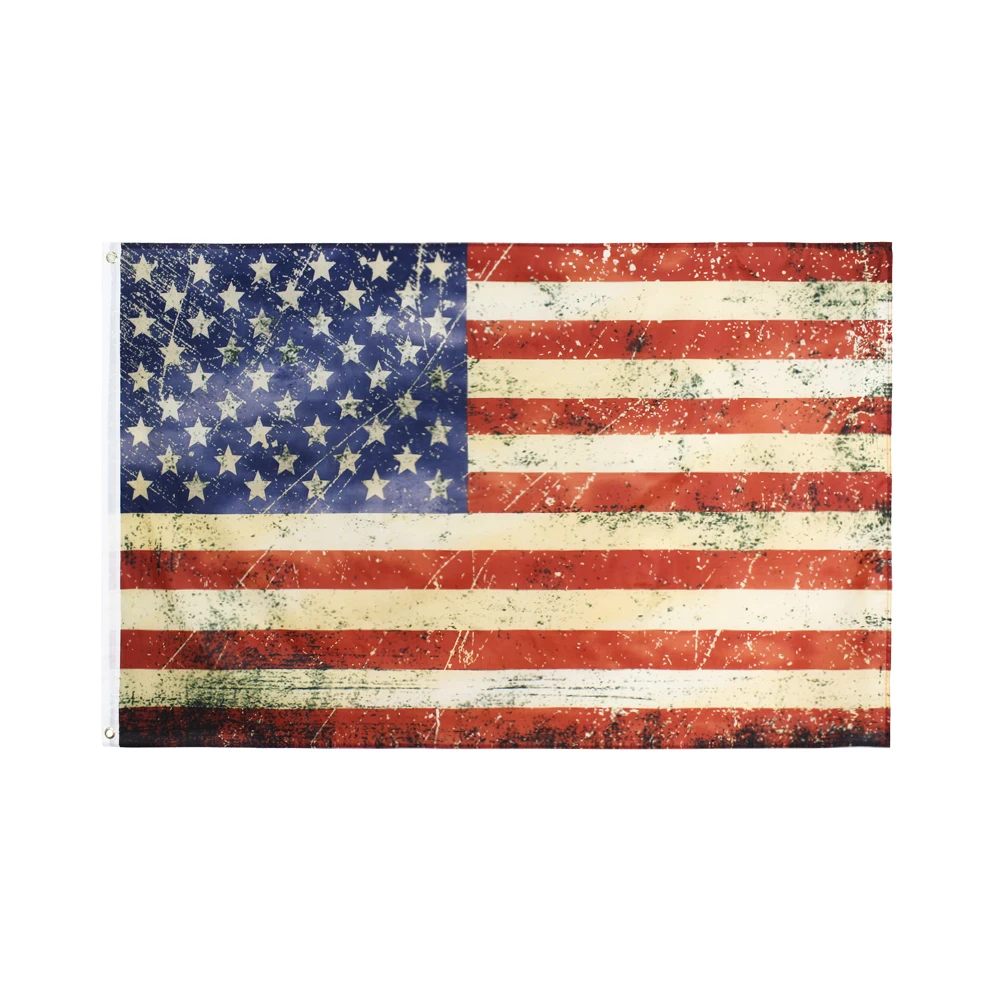

FLAGHUB 60X90 90X150cm USA Vintage Style Tea Stained Old Antiqued American US Flag For Decoration