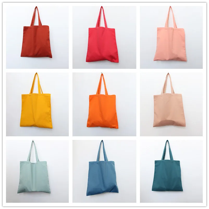 

Multi Color Resuable Cotton Shopper Tote Bag Female Male Teenager Fashion Ecology Eco-friendly Canvas Daily Top-handle Handbag