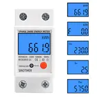 Однофазный счетчик энергии кВтч на Din-рейку с ЖК-дисплеем и цифровой подсветкой, измеритель потребления электроэнергии, ваттметр, электронный сброс нуля 220 В 80 А переменного тока