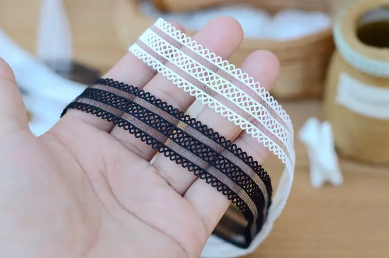

20Meters White Black Bilateral Elastic Lace Trim Ribbon Stretchy Fabrics DIY Wedding Dress Bridal Gown Underwear 2021
