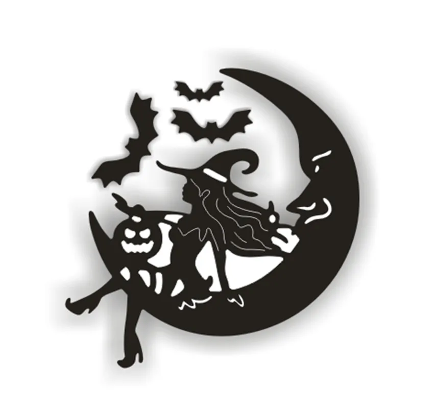 PANFELOU moon witch 10x9.8cm Scrapbooking DIY Halloween Embossing mould card paper die stencils punch Metal cut dies cutting