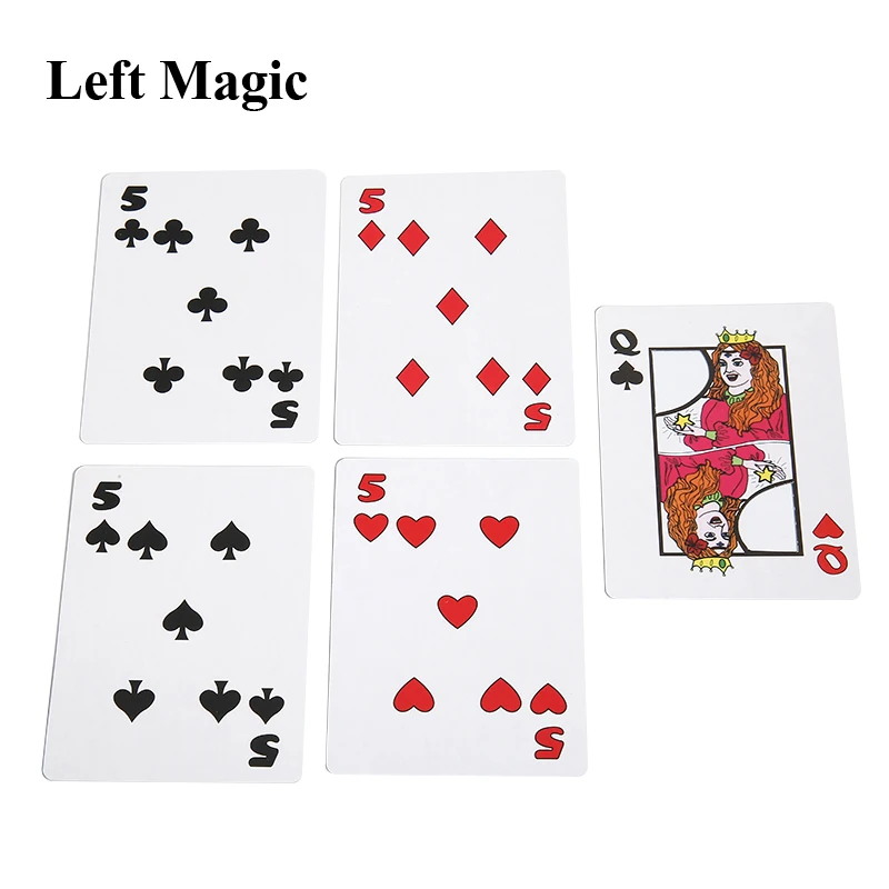 Волшебные трюки Queen Conjuring от Q до 5 магии крупным планом карты сцены магический