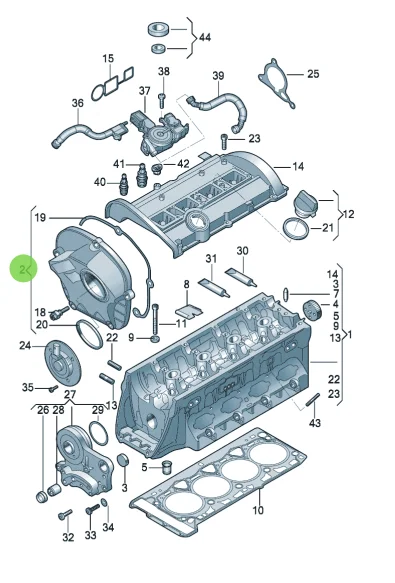 С уплотнением Передняя верхняя крышка таймера Au-di A4 A5 A6 Q3 Q5 V-W Beetle CC EOS Jetta 06H103269 |