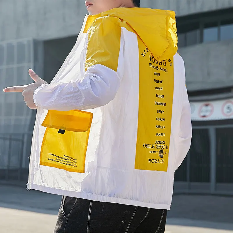 

2021 New Jackets Men Clothing Techwear Streetwear Harajuku Jacket For Men Style Sun Protection Clothes Korean Fashion Ultra-Thin
