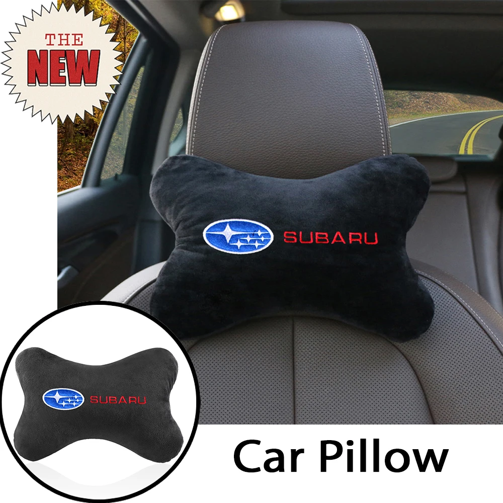 

Cotton Car Head Neck Rest Pillows Support Backrest Soft Auto Seat Pillow For SUBARU LEGACY Forester Outback Rally WRX WRC XV