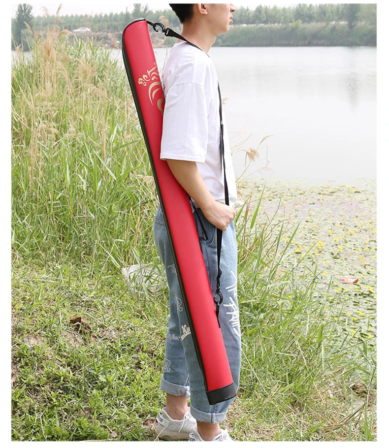 

125 CM Fishing Bag PU Leather Folding Fishing Rod Reel Bag 1/2 Layer Fishing Tackle Storage Bags Travel Carry Bag Pesca XA158G