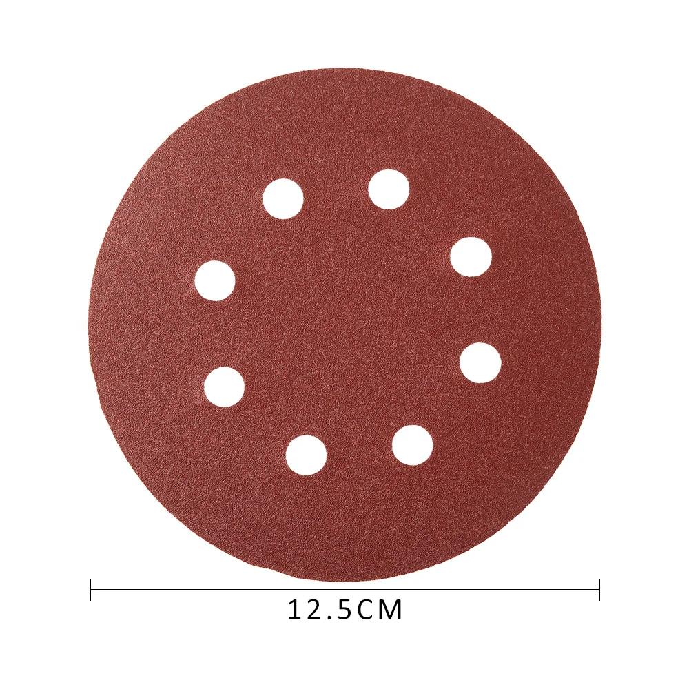 

20pcs 5Inch 125mm Round Sandpaper Eight Hole Disk Sand Sheets Grit 40-240 Hook and Loop Sanding Disc Polish Power Tools