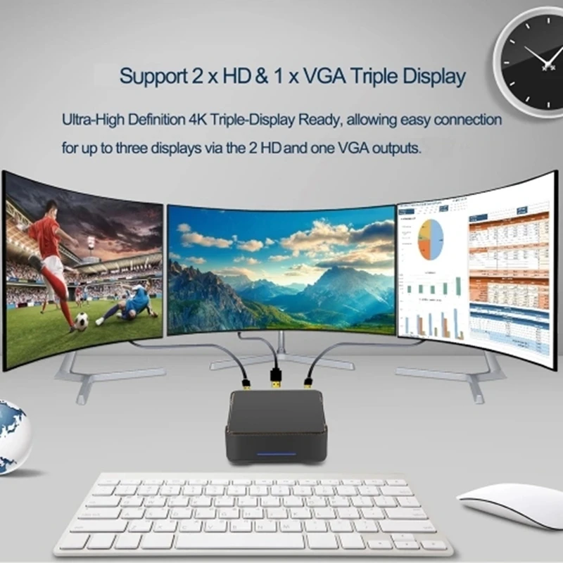 Мини ТВ приставка AK3V Win 10 HD медиаплеер с чипом 6 + 64 Гб J3455/64 бит/2 4 ГГц/5G