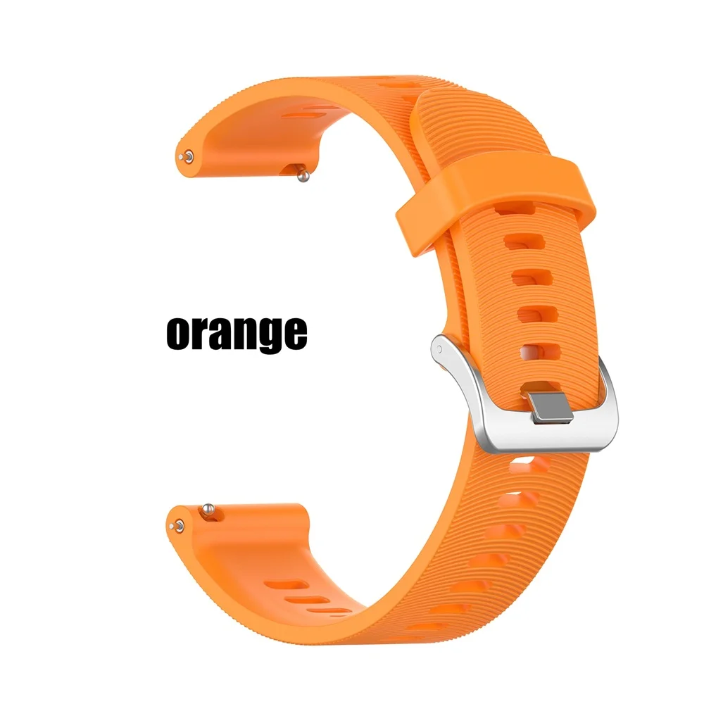 orange 20 мм спортивный силиконовый ремешок для Garmin Forerunner 245 245 м 645 Vivoactive 3 Смарт-часы цветной браслет LEZ - Цвет: orange