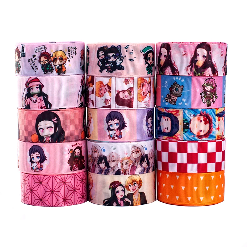 Новый корсажная лента с японским мультяшным рисунком 5/10/20 стилей 22/25 мм каждый 1