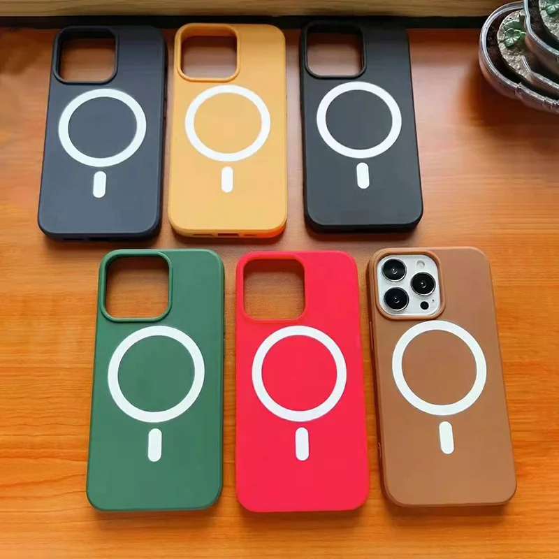 Магнитный чехол из жидкого силикона для iPhone 13 pro max, беспроводное зарядное устройство для magsafe, Магнитная задняя крышка для iphone 13 mini, чехол