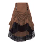 Женская длинная юбка с рюшами, юбка средней длины в готическом Стиле Лолита, кружевная юбка на пуговицах в стиле ретро, Осень-зима