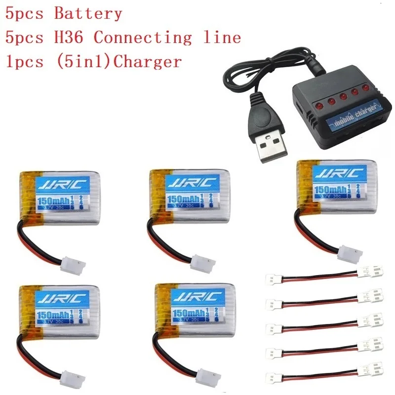Светло-серый Комплекты зарядного устройства JJRC H36 3,7 V 150mAh 30c для E010 E011 E012 E013 Furibee F36 части квадрокоптера RC 3,7 v Lipo батарея - Цвет: Светло-серый