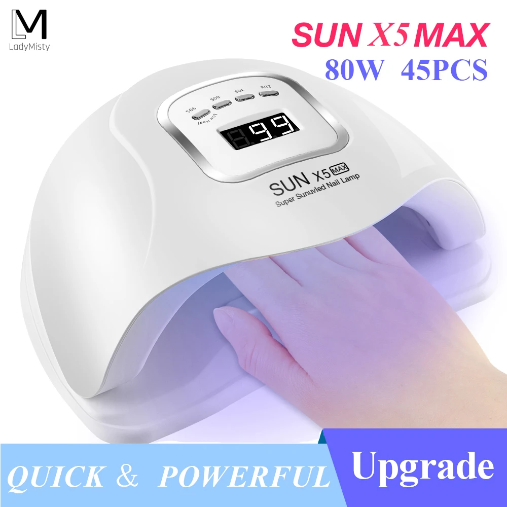 Солнце X5 плюс 80 W УФ светодиодный лампы ногтей сушилка двойной для лечения гель с