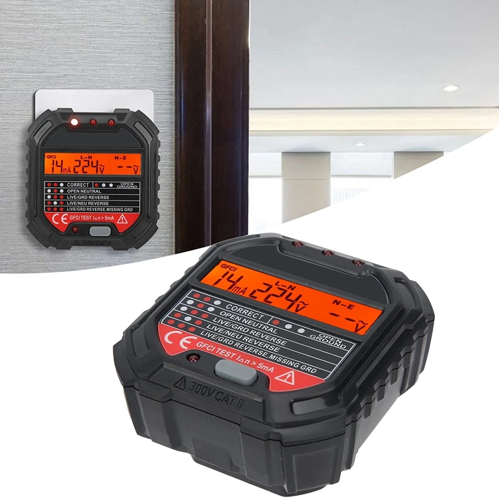 Тестер для розеток HT106 HT107 профессиональный детектор напряжения с вилкой