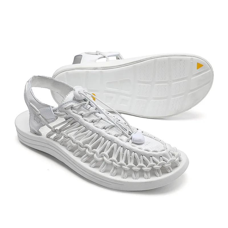 

Summer Men's Sandals Fashion Hand-woven Beach Shoes Outdoor Personality Trendy Shoes Breathable Baotou Roman Casual Sandals Men