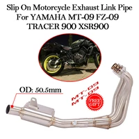 slip on for yamaha mt 09 fz 09 tracer900 xsr900 mt09 motorcycle exhaust system escape modified connecting front middle link pipe