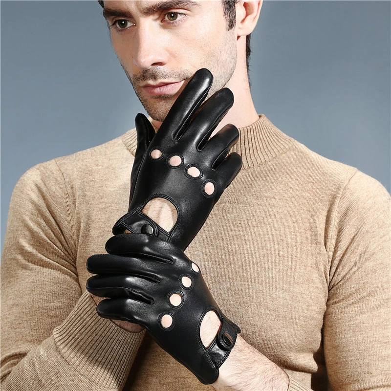 

Motorcycle Gloves Touch Screen Sheepskin Leather Autumn Winter Gloves Black Gym Workout Fitness Driving Gloves NZ153