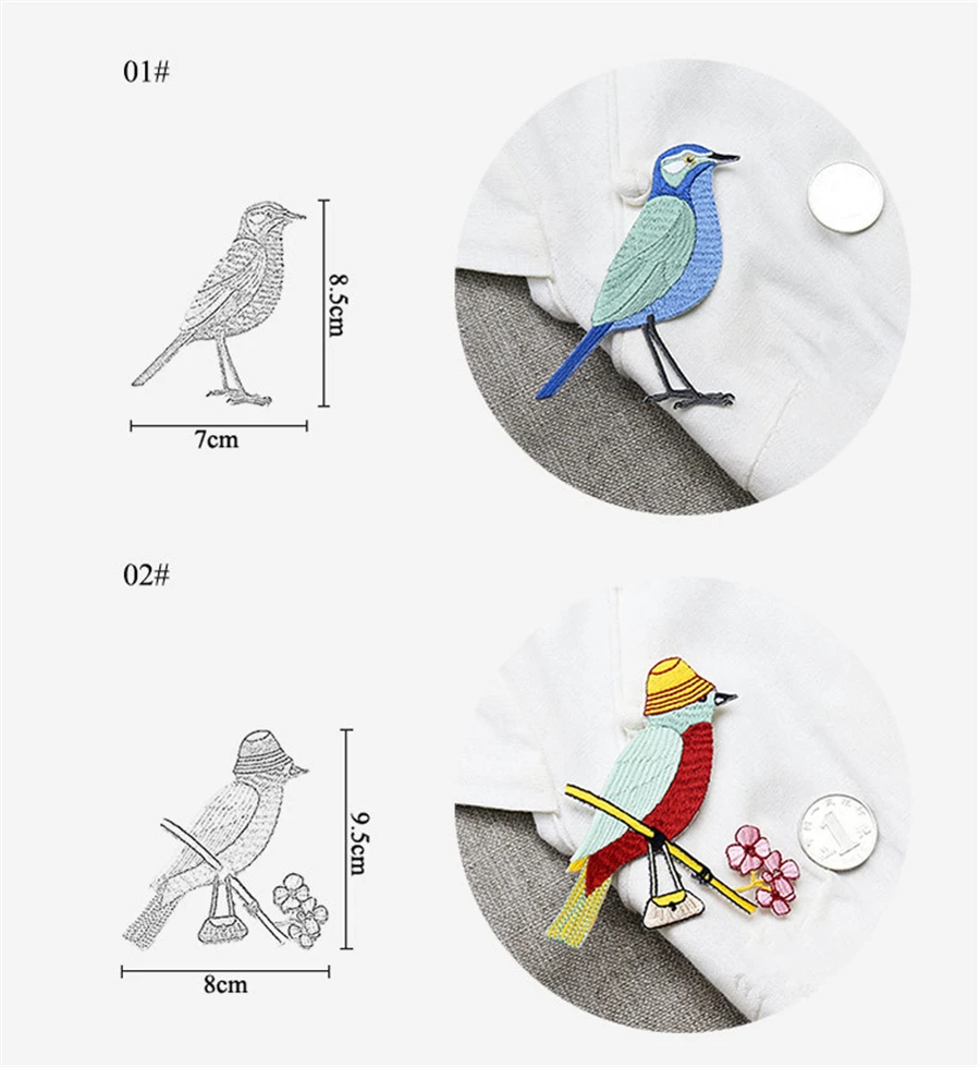 Maxsin Fun 1PC Cartoon Cute Kiss Birds Patch Decals Clothes Dress Embroidery Make Up Small Iron On Stickers DIY | Дом и сад