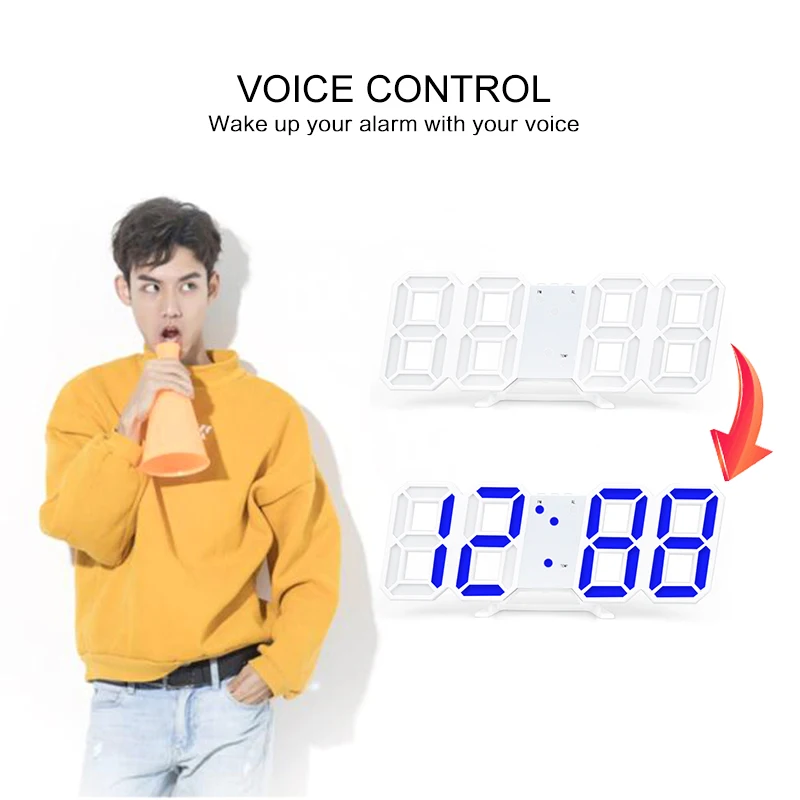 Светодиодный зеркальный будильник часы с цифровым повтором настольные