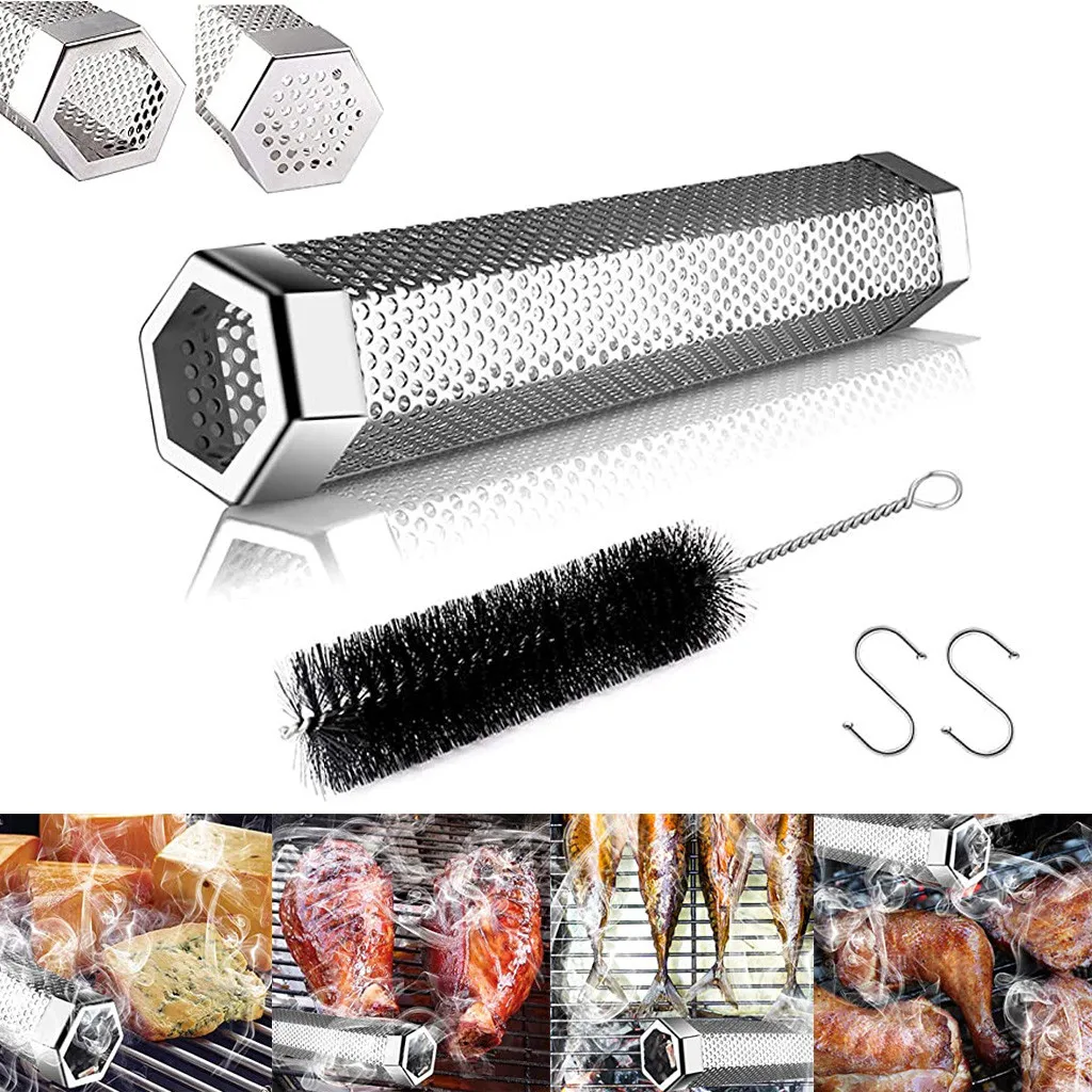 Барбекю дымовые генераторы из нержавеющей стали круглые отверстия гранулы