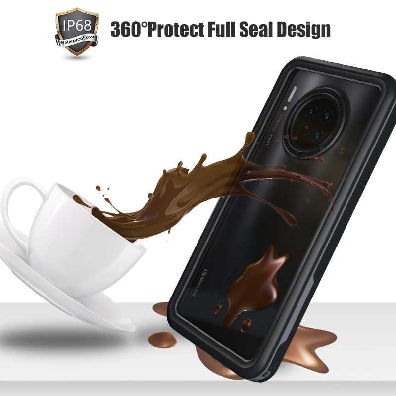 Водонепроницаемый чехол для huawei mate 30 mate 30 Pro, противоударный чехол для huawei mate 20 Pro, прозрачный 360 чехол с полной защитой