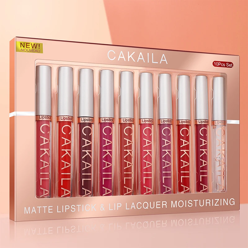 Matte Velvet Lip Glaze 10 Colors Waterproof Long-Lasting Not Easy To Fade Lip Mud Lipstick Makeup Cosmetic Lip Gloss