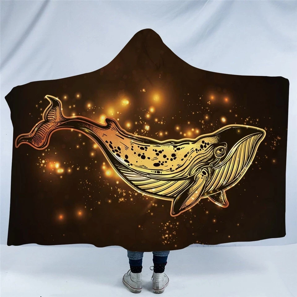 Индийская Мандала одеяло с капюшоном для взрослых детей розовый синий шерпа