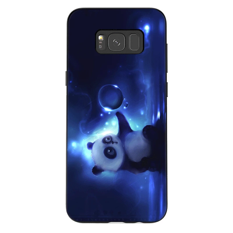 Silicome phone case for sansung J4 Core 2018 J6 Prime J7 Duo J8 M10 M20 M30 A2 Fluorescent panda Cute | Мобильные телефоны и