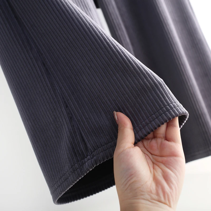 

Cotday Corduroy Wide Leg Pants Women Elegant Trend Pants Korea Lace Up Elastic Streetwear 2021 Winter Casual Trousers Pantalones