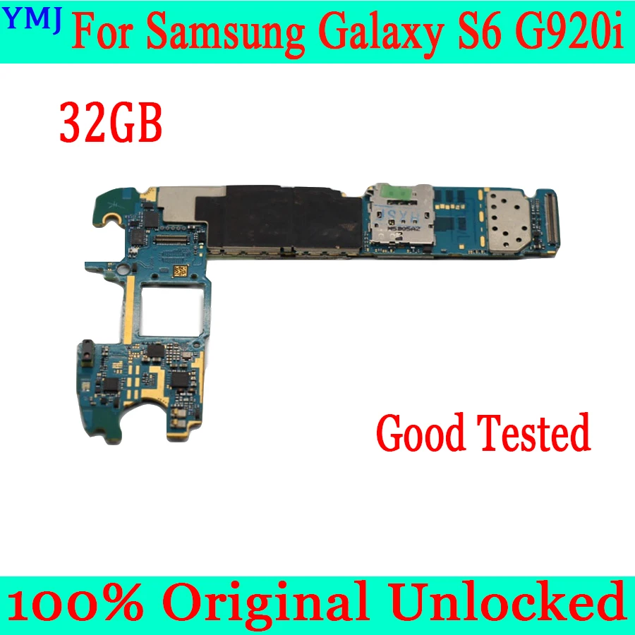 100% оригинал разблокирована для Samsung Galaxy S6 G920i материнская плата 32 ГБ Android