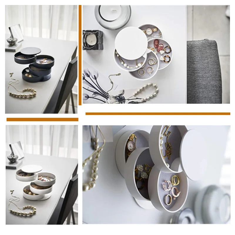 Small Jewelry Organizer 4-Tier 360 Degree Rotating Storage Box for Girls Necklaces Bracelets Rings Earring | Дом и сад
