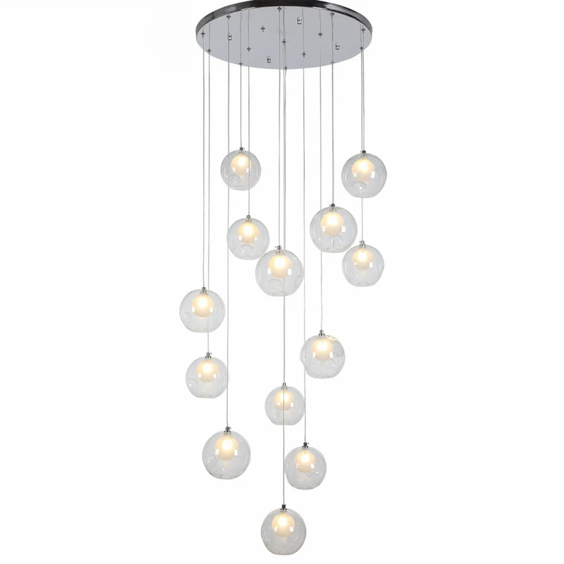 Скандинавский светодиодный подвесной светильник из Пузырькового стекла