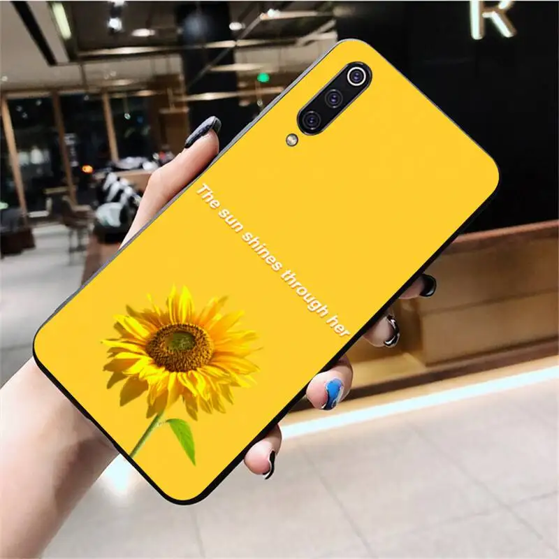 

aesthetic Yellow Sunflower TPU black Phone Case Cover Hull For Huawei Nova 6se 7 7pro 7se honor 7A 8A 7C Prime2019
