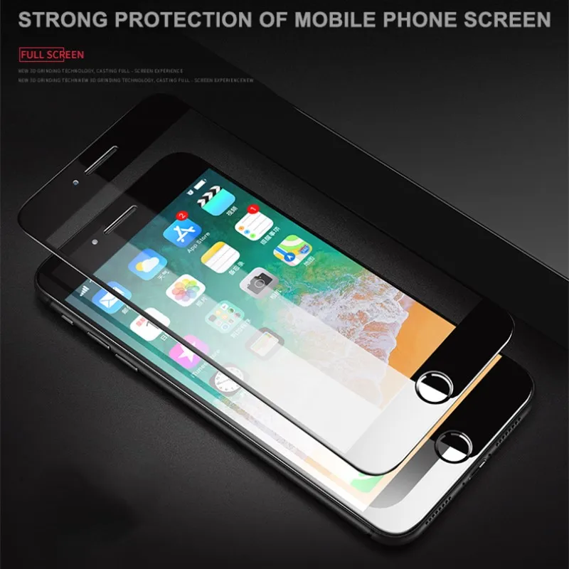 

9D Full Cover Protective Glass Iphone 7 Glass Iphone Se 2020 Screen Protector 7 8 Plus + 5 5s 7plus 8plus 6 S 6s Plus Accesorios