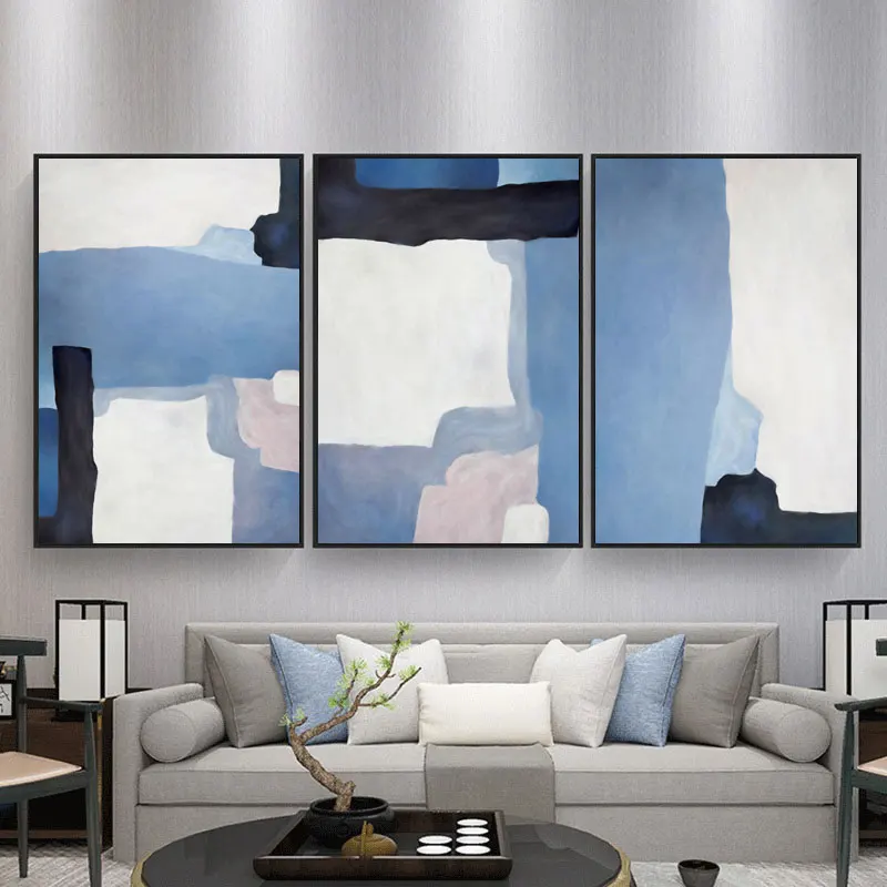 

AAHH Холст Живопись стены картины синий Абстрактная живопись холст искусство картина для гостиной настенное искусство HD Плакаты Декор комна...
