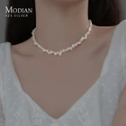 Ожерелье-чокер женское из серебра 100% пробы с натуральным жемчугом