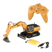 huina 1510 rc excavator car 2 4g 11ch metal remote control engineering digger truck model electronic heavy machinery toy