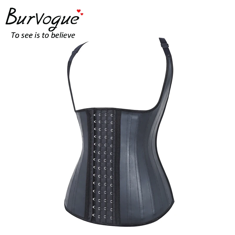 Латексный корсет Burvogue для женщин, 25 стальных костей, корсет для талии, моделирующий ремень для талии, бюстье и корсеты размера плюс