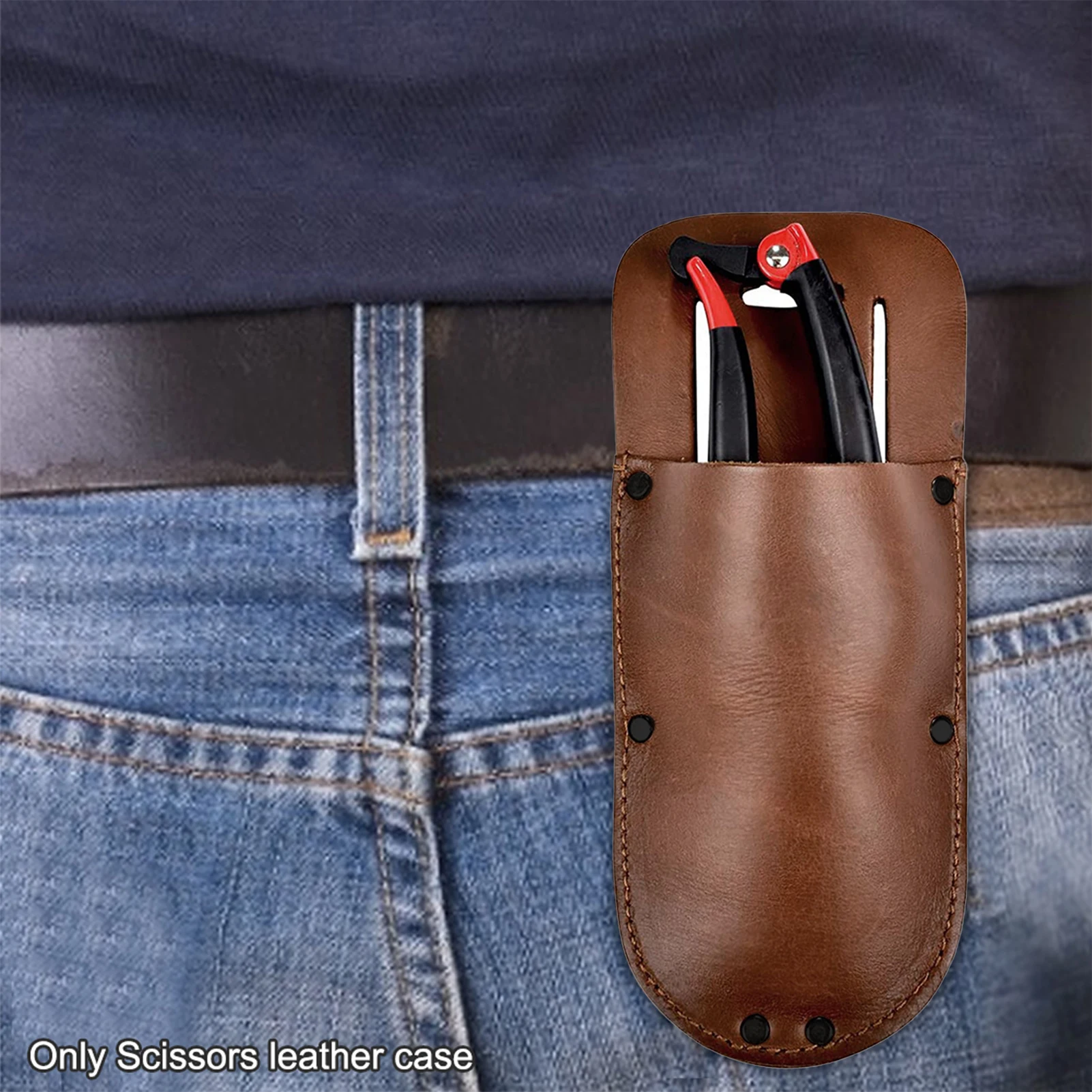 

Protective Cover Durable Solid Wear Resistance Handmade Gardening Tool Bag For Pruning Shear Crafts Scissor Leather Holster