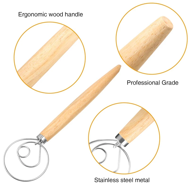 Горячая Распродажа датский венчик для теста ручная работа хлеб хромой с защитной