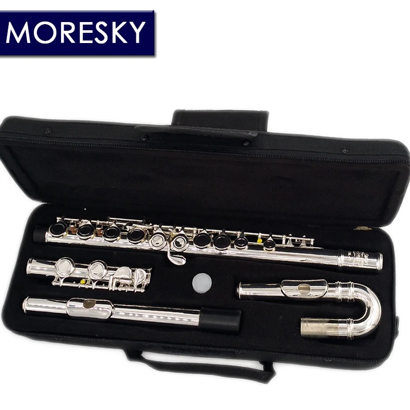 Флейта MORESKY с 16 закрытыми отверстиями ключ-ключ флейта из мельхиора