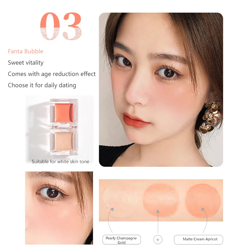 Формователь кубиков два цвета высокого качества блеск для губ Румяна Все в одном