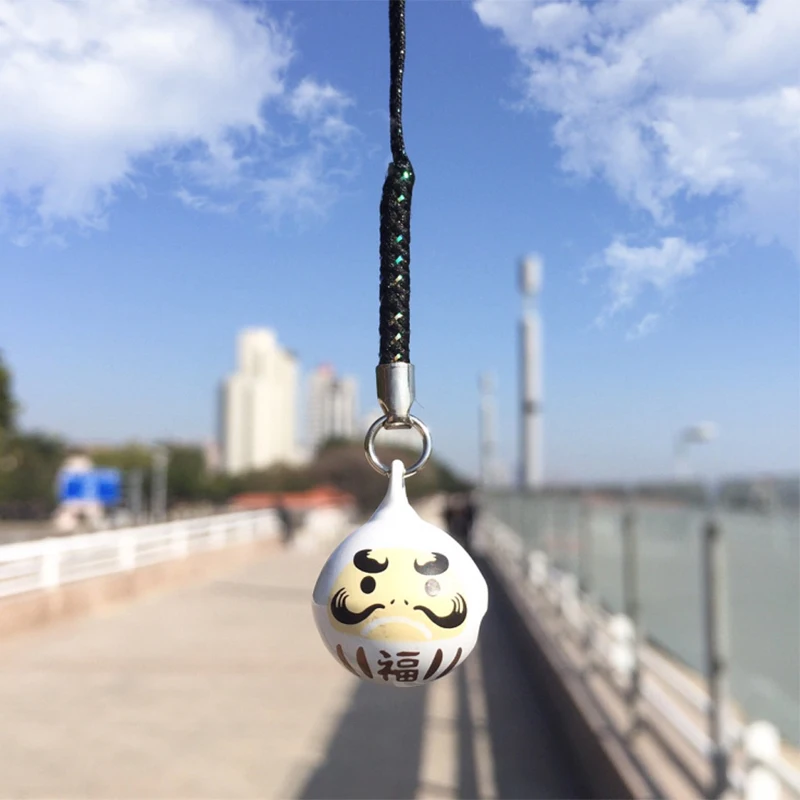 japan daruma bells pendant diy trinkets phone accessory car bag key chain water bells copper keyring pray valentines day gift free global shipping