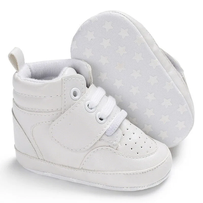 

Pudcoco Newborn PU Breathable Solid First Walkers Baby Boy Girl Soft Sole Crib Shoes Warm Boots Anti-slip Sneaker 0-18M