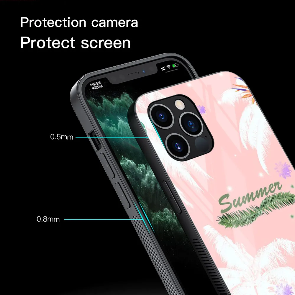 Чехол Hello Summer из кокосового закаленного стекла для Apple IPhone 12 Mini 11 Pro XS MAX XR X 8 7 6S 6 Plus