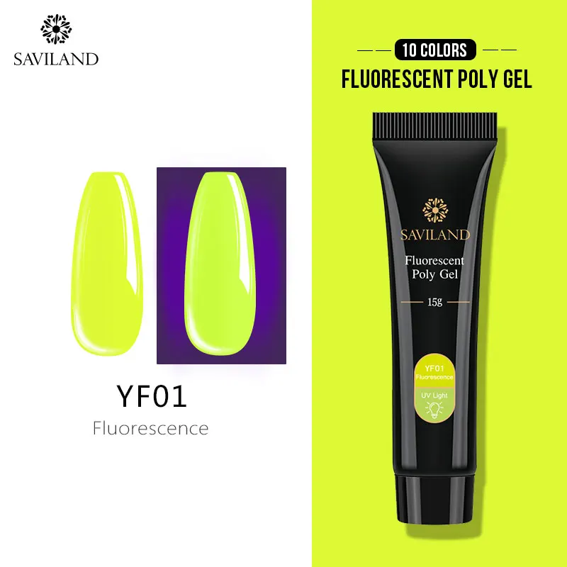 YF01 Soak off флуоресцентный поли гель быстрое строительство УФ-светодиодный гель для наращивания ногтей поощрения поли гель расширений Гель-лак для ногтей - Цвет: YF01