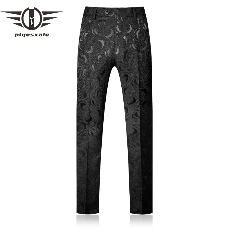 Black White Jacquard Floral Pants Men High Quality Casual For Luxury Hip Hop Streatwear Stylish Pantalones Hombre P2 | Мужская одежда