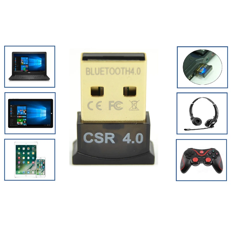 Беспроводной мини USB Bluetooth адаптер CSR V4.0 двухрежимный аудио приемник для
