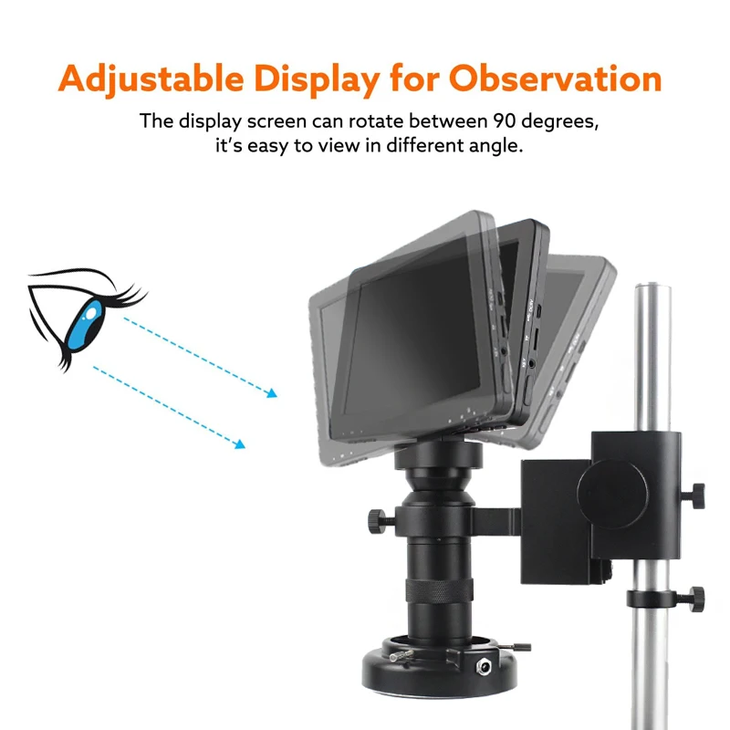 7 inch lcd hd video microscope with130x c mount lens electronic microscope camera with metal stand professional repair tools free global shipping